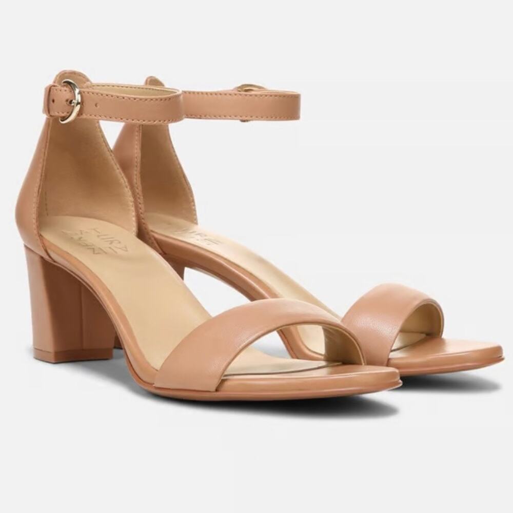 Naturalizer Vera Dress Sandal Size 8.5 Wide NEW Frappe Leather Strappy